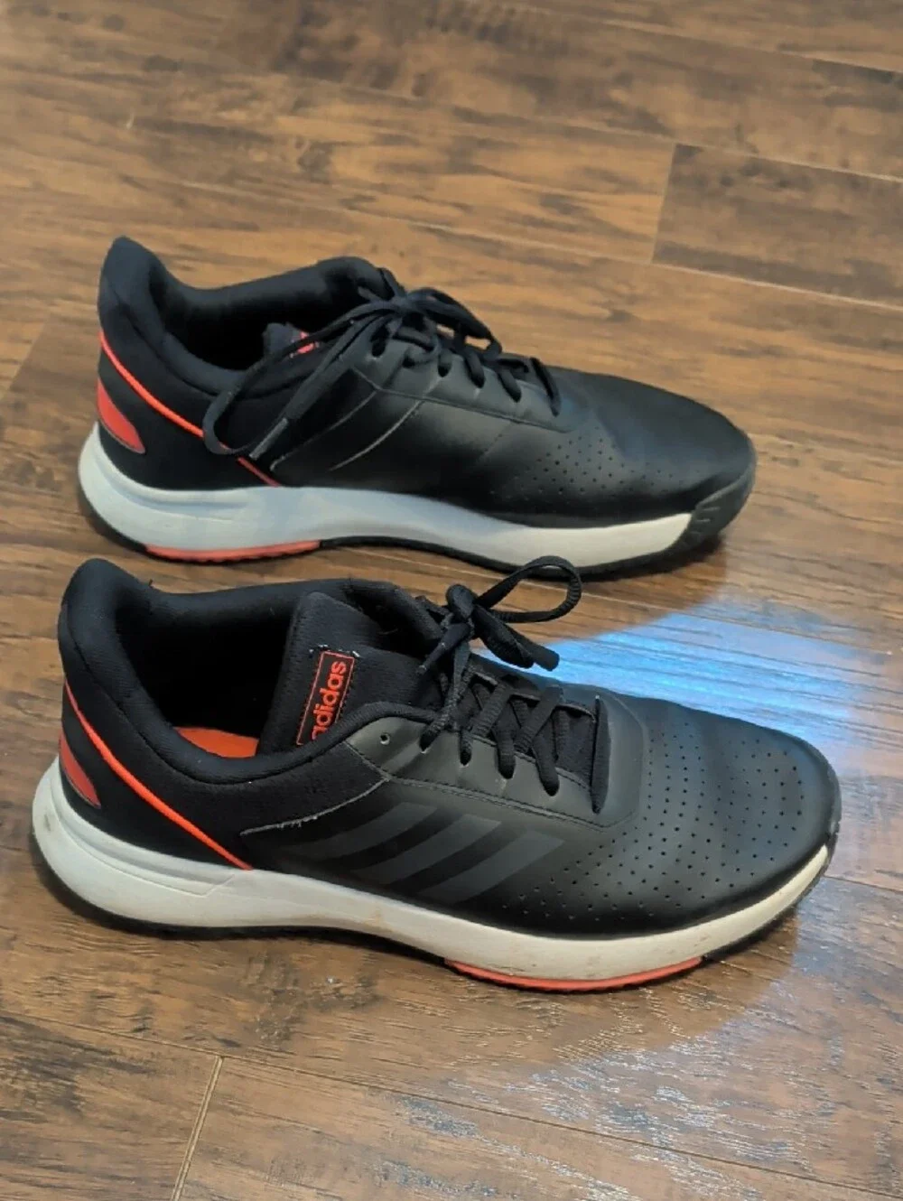 adidas Men’s Black Athletic Sneakers with Red Accents
